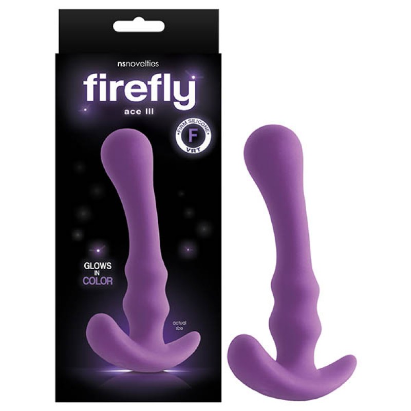 Firefly Ace III Glow In Dark Anal Plug - Purple